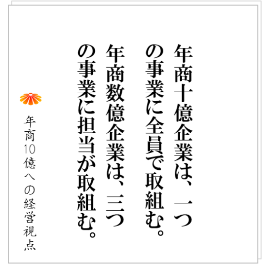No.135:「年商3億の事業が3つ」は、リスクヘッジどころか自滅の道。ランチェスター戦略でその本質を考える、、、